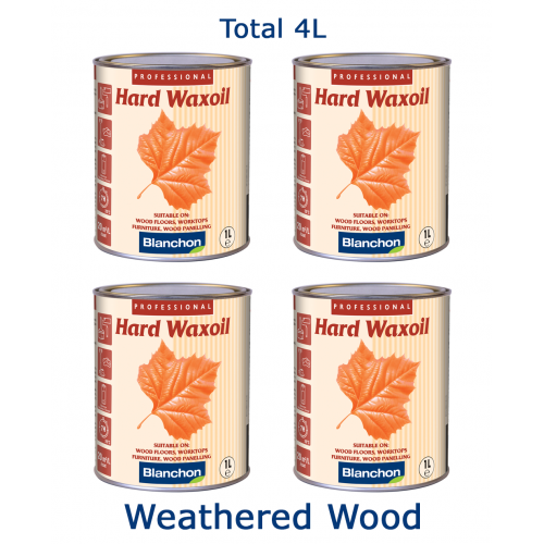 Blanchon HARD WAXOIL (hardwax) 4 ltr (four 1 ltr cans) WEATHERED WOOD 05721343 (BL)